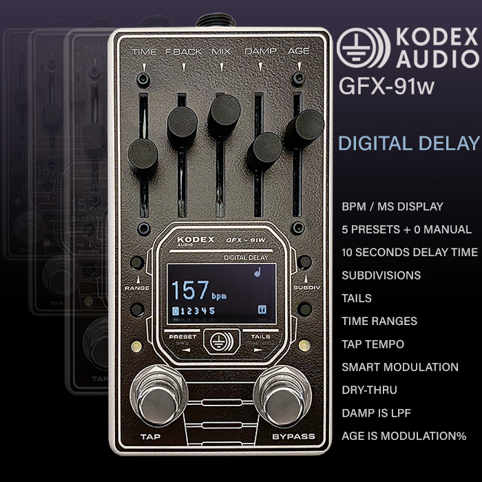 Kodex Audio's GFX-91w 10-Second Modulated Digital Delay comes with a really intriguing and easy-to-deploy form factor