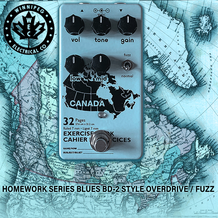 Winnipeg Electrical Co's Homework Series Blues Overdrive / Fuzz is one of my very favourite takes on the BD-2 Blues Driver