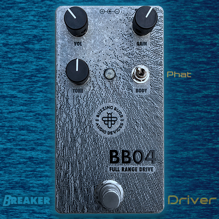 Buzzing Bugs' beautifully versatile BB04 Dual-Voiced Full Range Drive has a foot in each of the major 'Blues' Overdrive genres