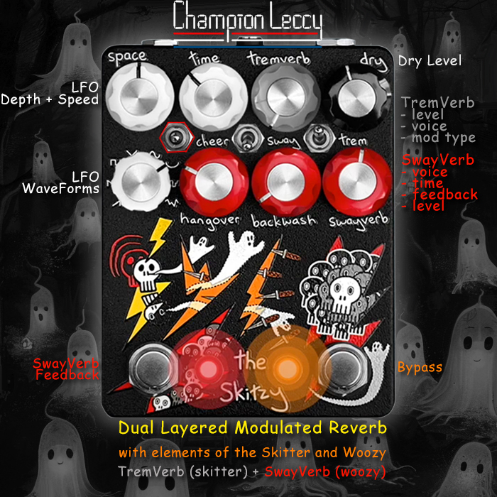 Champion Leccy combines elements of the Skitter and Woozy for the Skitzy Dual Layered Modulated Reverb
