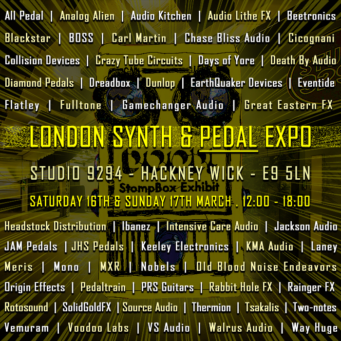 Delicious Audio's London Synth & Pedal Expo returns on March 16th & 17th at new venue - Studio 9294, Hackney Wick