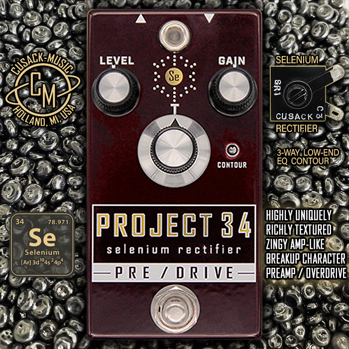 Cusack Music's Project 34 Selenium Rectifier Pre/Drive delivers a genuinely new and uniquely richly textured breakup character