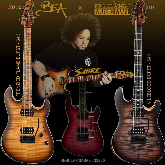 Rabea's Superb Signature Music Man Custom Sabre is finally fully available!