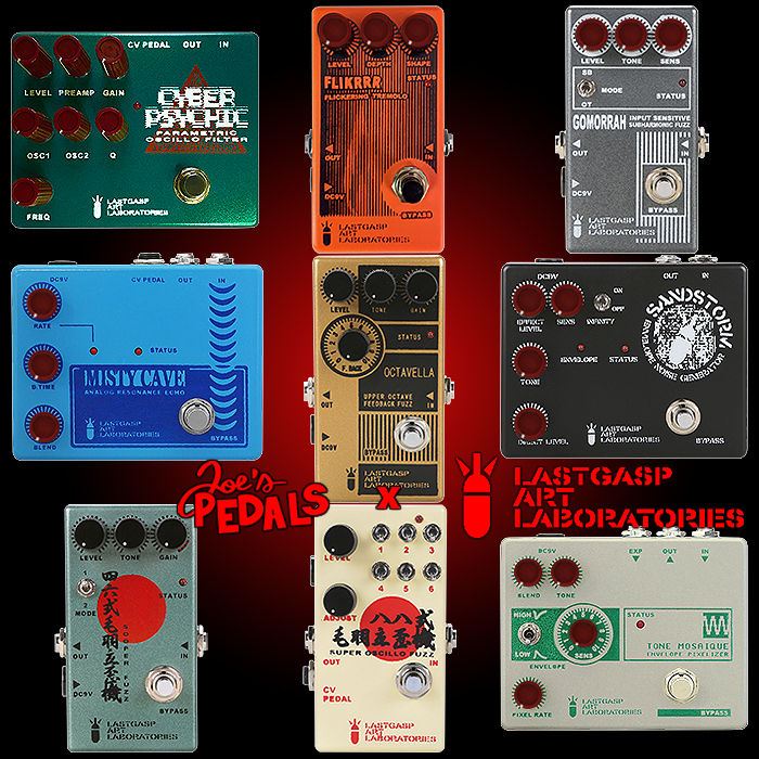 Lastgasp Art Laboratories Pedals are now finally available in the UK - courtesy of Joe's Pedals