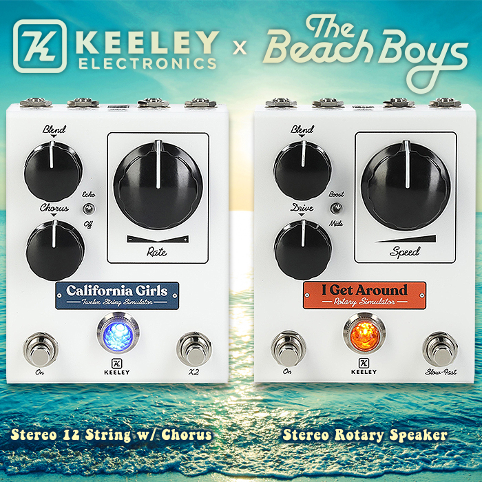 Keeley Electronics collaborates with The Beach Boys and Sweetwater to deliver 2 facets of their legendary signature sound - 12 Strings and Rotary Speaker