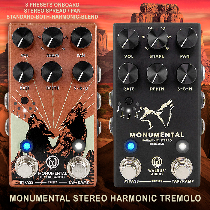 Walrus Audio massively upgrades its now Monumental Harmonic Tremolo - including Presets and Full Stereo Capabilities