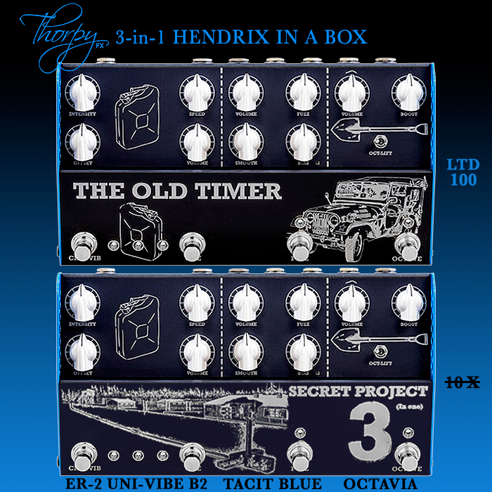Thorpy sneaks out super limited The OLD Timer 3-in-1 Hendrix in a Box - Octavia + Tacit Blue Fuzz + ER-2 Uni-Vibe