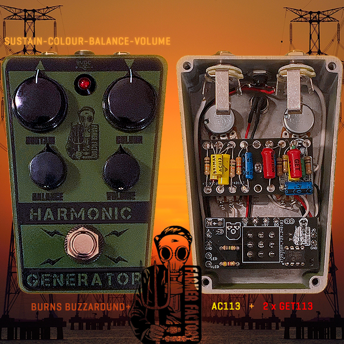 Farmer Factory unleashes a fantastic take on Gerry Pope's Harmonic Generator Fuzz - with somewhat unusual controls