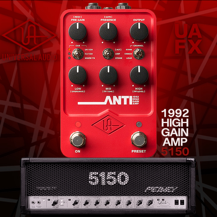 Universal Audio rolls out its 'Anti' 1992 High Gain Amp Modeller, based on the original Peavey 5150 EVH Amp