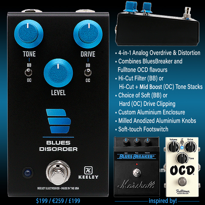 Keeley Electronics 4-in-1 Series #2 : Blues Disorder - Marshall BluesBreaker x Fulltone OCD