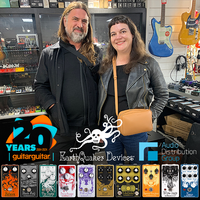 Meeting EarthQuaker Devices' Pedal Power Couple - Jamie and Julie at GuitarGuitar 20th Anniversary Camden in-store Event