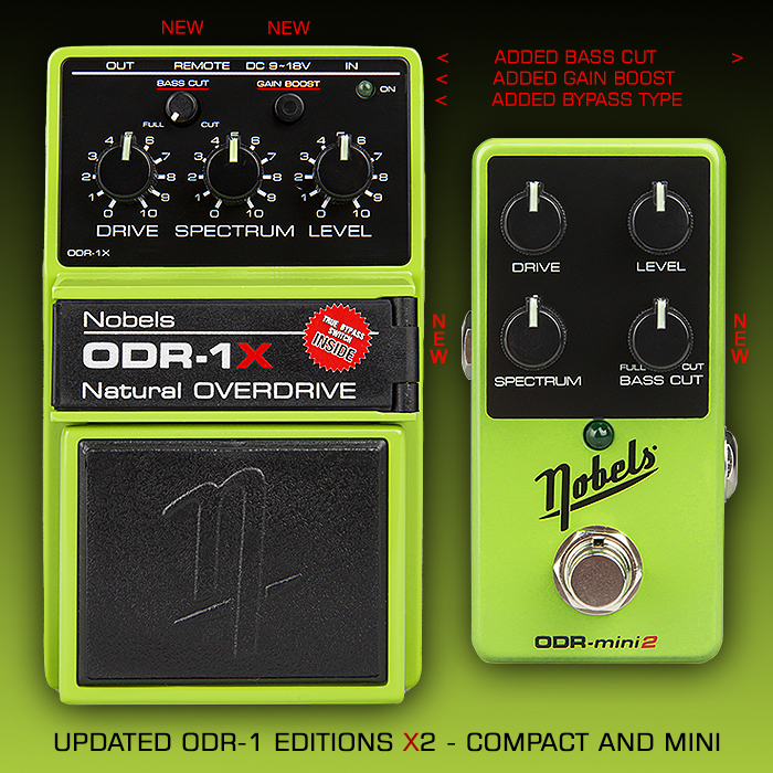 Nobels updates and upgrades its core ODR Pedals - now in improved ODR-1X and ODR-Mini 2 Editions with neat extra features