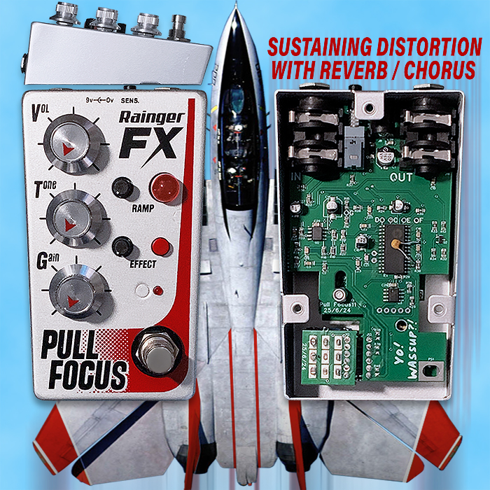 The Rainger FX Pull Focus Sustaining Distortion represents a greatest hits compilation of sorts - in being evolved from the Freakenbender, Break Box, and Reverb-X pedals