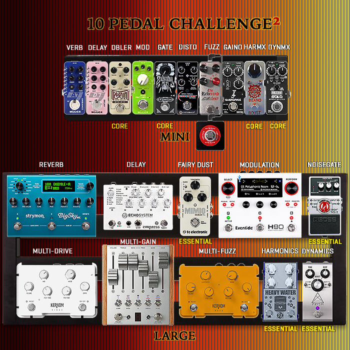 The 10 Pedal Challenge - Mini and Large Enclosure Varieties