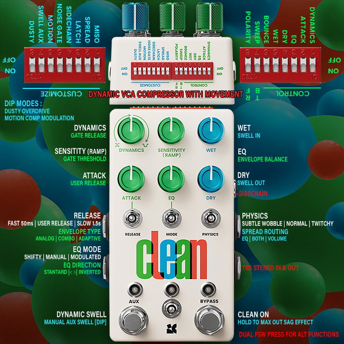 Chase Bliss unveils CLEAN Dynamic Studio Grade Dual Stage Stereo VCA Compressor with Movement and smart extras