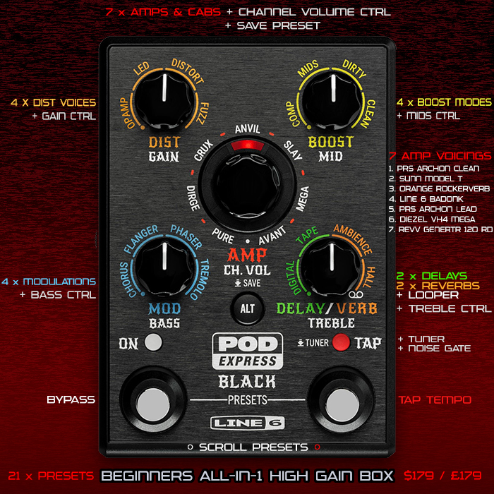 Line 6 unleashes High Gain Black Edition of its Pod Express Format