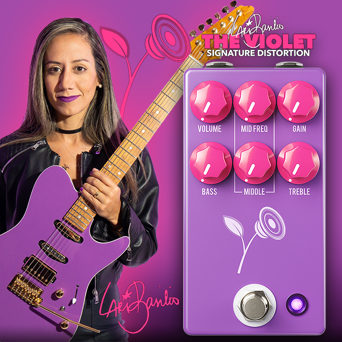 JHS Pedals collaborates with Lari Basilio for a killer all-rounder Signature The Violet Overdrive / Distortion as befits Lari's expansive playing style