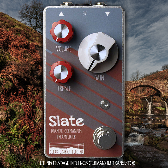 Bleak District's latest gain machine is the beautifully textured Slate Discrete Germanium Preamplifier