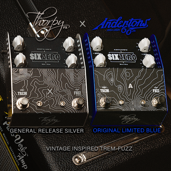 The superb ThorpyFX x Andertons SixZero Anniversary Trem-Fuzz is now on general release in a really attractive Silver Sparkle Edition