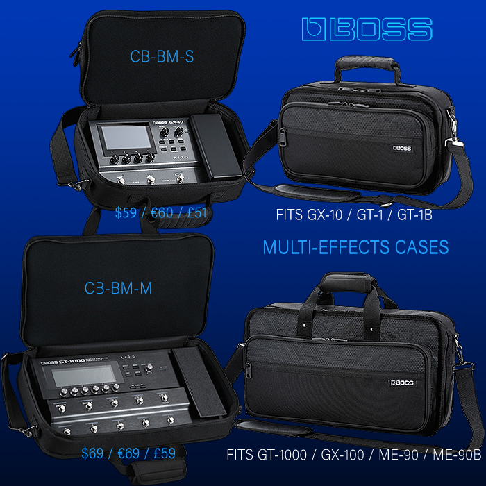 Boss unveils 2 x CB-BM Multi-Effects Cases - to carry and protect its Multi-Effect Processors