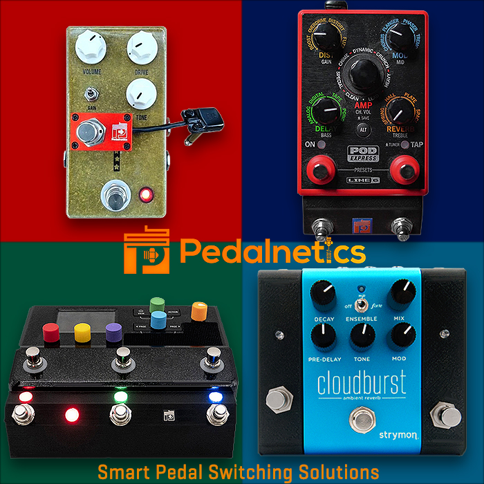 Pedalnetics makes some really smart Pedal Switching Devices which fully match the pedal profiles they're intended for