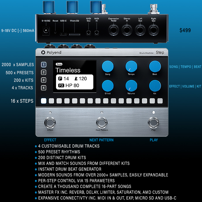 Polyend's 'Step' is the ultimate Drum Machine in pedal format, and the most sophisticated device of that kind to-date