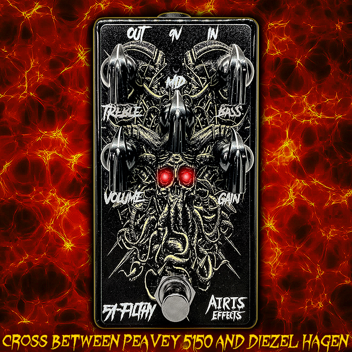 Airis Effects' latest 'Nasty' High Gain Preamp - the 51-Filthy is a wonderful mix of Block Peavey 5150 and Diezel Hagen