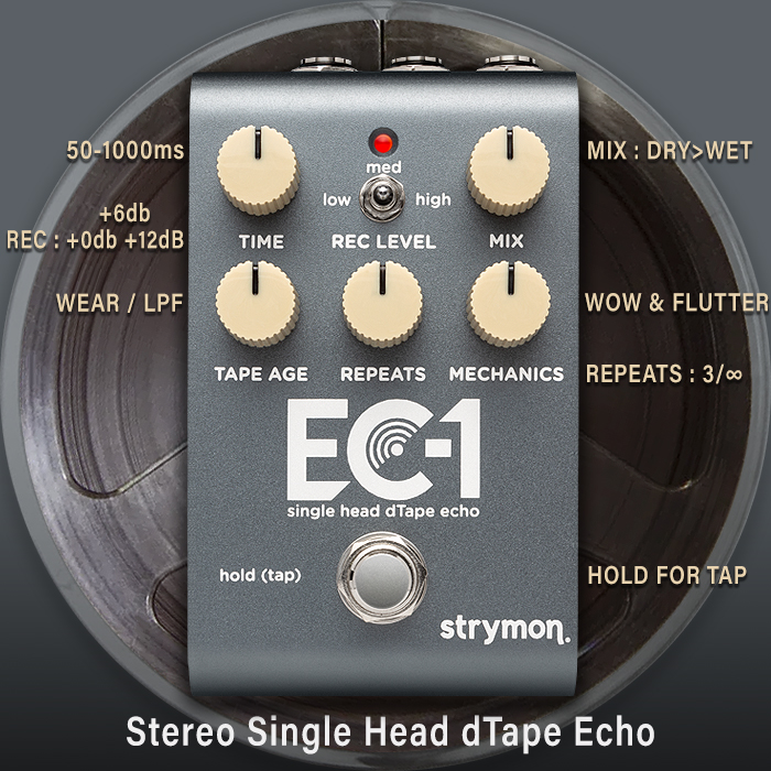 Strymon releases EC-1 Single Head dTape Echo distillation of the El Capistan