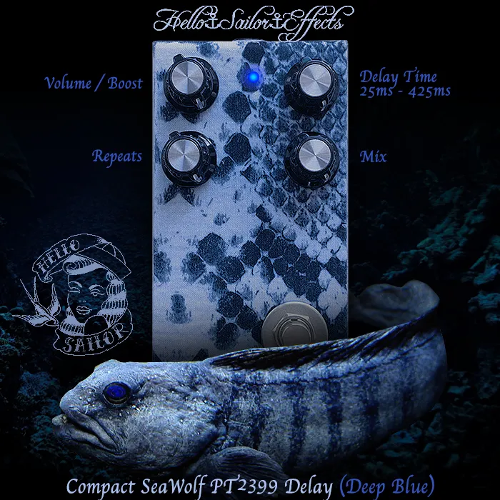 Hello Sailor Effects' Compact SeaWolf PT2399 Delay is a super lush hand-wired take on the Deep Blue