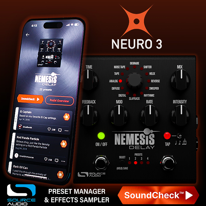 The latest NEURO 3 App SoundCheck Extension gives you full control over all your Source Audio Presets, with included Effects Emulation Sampler