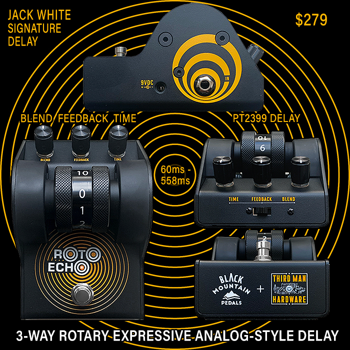 Black Mountain rolls out super controllable dynamic performance Roto Echo PT2399 delay pedal for Jack White