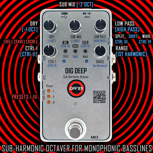 【希少：日本未販売】　OPFXS オクターバー DIG DEEP DIG DEEP MK1 Sub-Harmonic Octaver – OPFXS