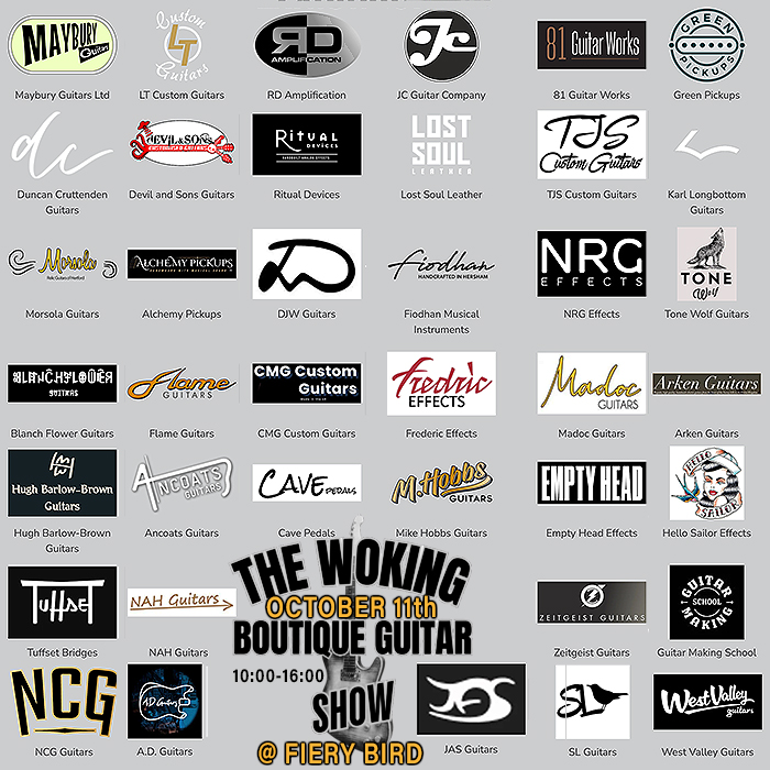 There's just a little over one week left until the 2nd Woking Boutique Guitar Show at Fiery Bird on Saturday October 11th