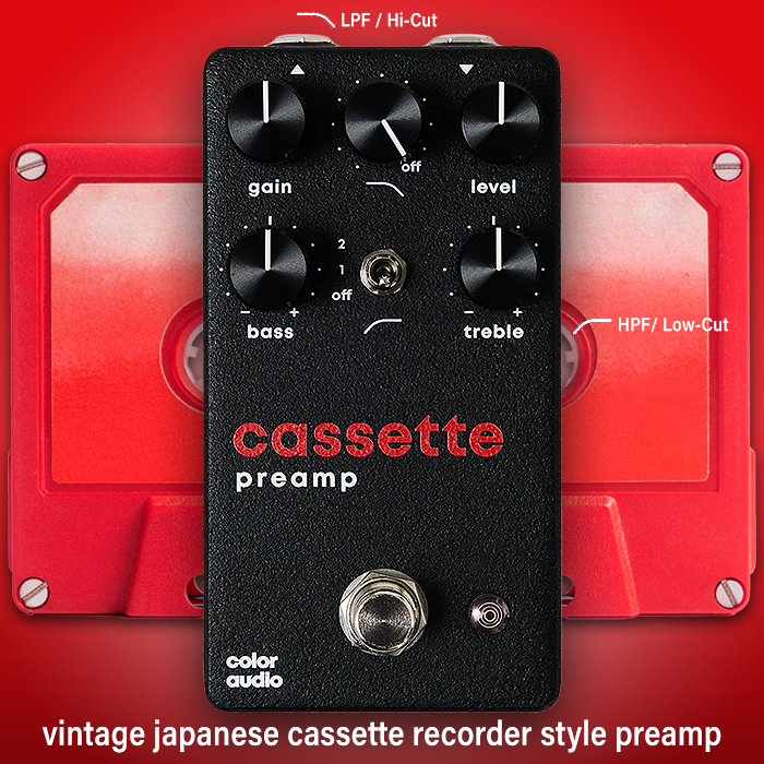 Color Audio delivers another distinct Tape Recorder Preamp Pedal - The Casette Preamp - this time based on another and as yet unspecified Vintage Japanese Tape Machine