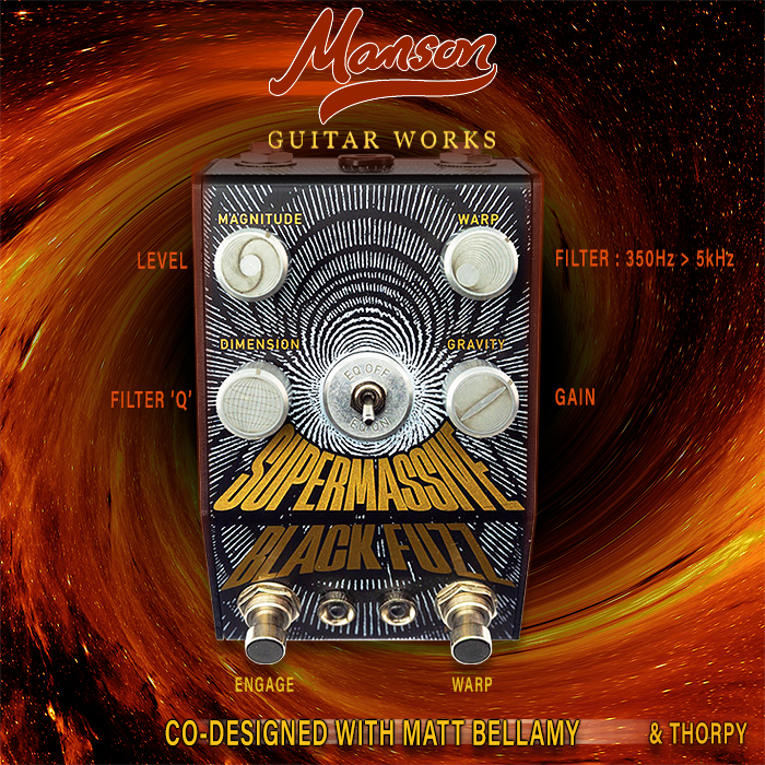 Manson Guitar Works co-desigs its Supermassive Black Fuzz with Matt Bellamy and in collaboration with Thorpy