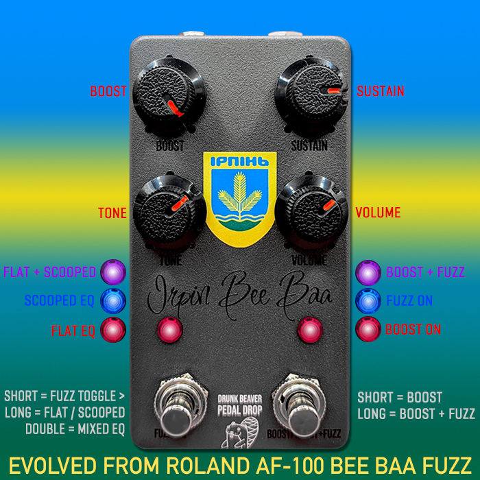 Further insights into Drunk Beaver's incredibly smart-switching Irpin take on the Roland AF-100 Bee Baa Fuzz