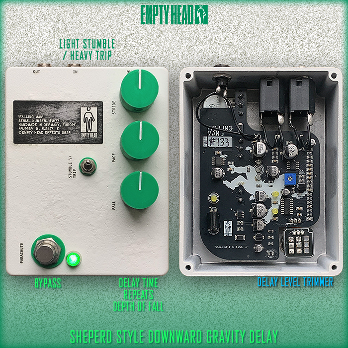 Empty Head Effects' Falling Man Deforming / Yawing PT2399 Modulated Delay is a great blend of versatility and unusual quirky cool!