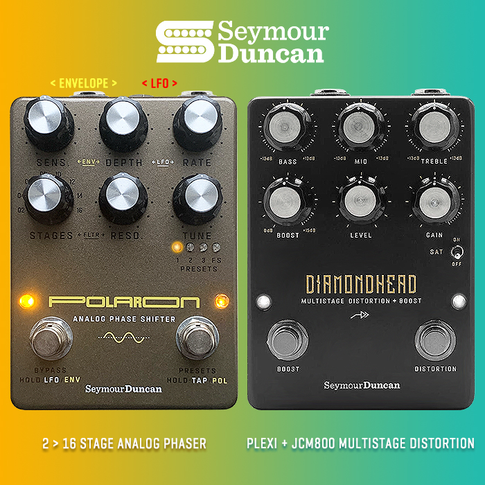 2 of the best from Seymour Duncan have just recently landed - the Diamondhead Multistage Distortion + Boost, and Polaron Dual Modulated 2-16 Stage Analog Phase Shifter