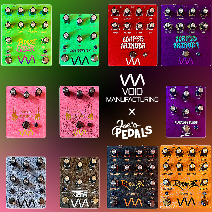 Joe Anastasio's cool new Void Manufacturing Brand is now available at Joe's Pedals in the UK