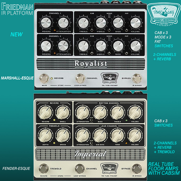Tone King releases Royalist sibling to its runaway successful Imperial Floor Amp - built on Friedman's all-tube IR Platform