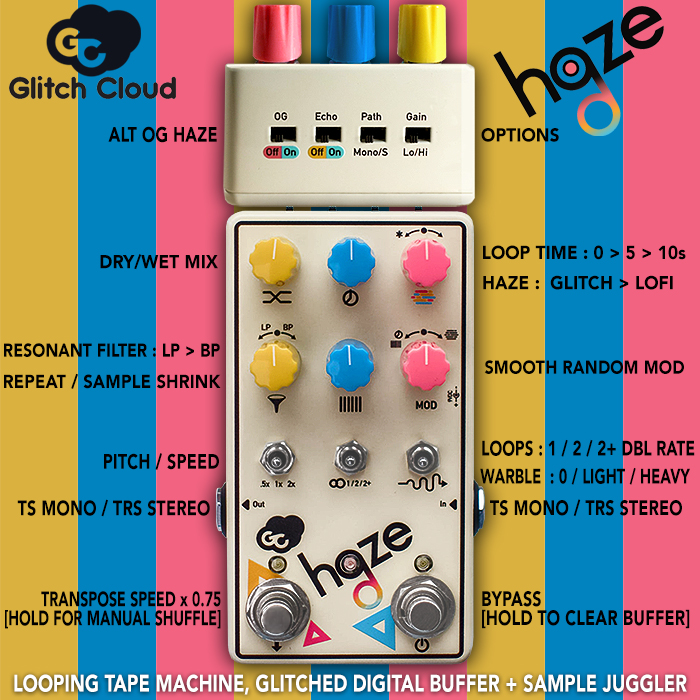 Glitch Cloud's Haze is a cool Stereo Lo-Fi Looping Tape Machine, Glitched Digital Buffer and Sample Juggler