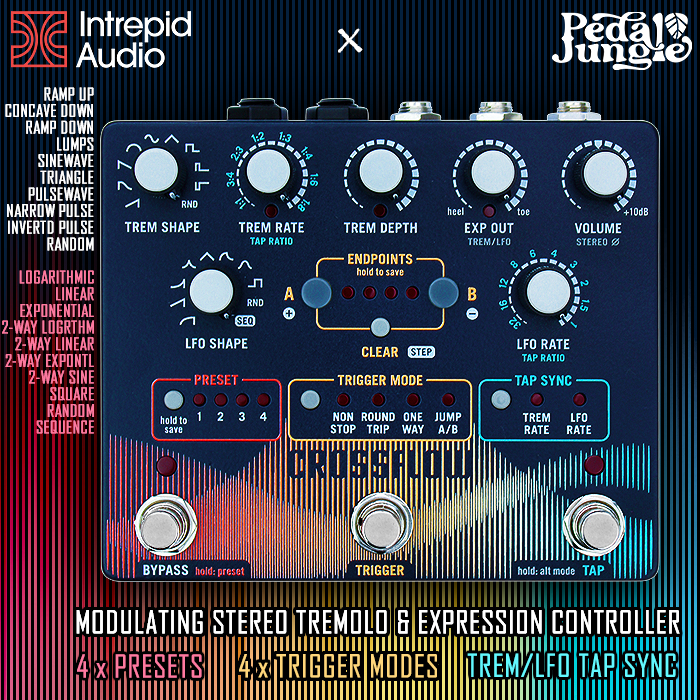 The 'King of Tremolos' - the Intrepid Audio Crossflow is now available at Pedal Jungle in the UK
