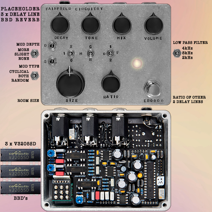 Fairfield Circuitry releases cool and unusual Placeholder Triple Delay-Line Modulated BBD Reverb