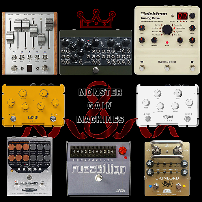 8 Monster Gain Machine Pedals