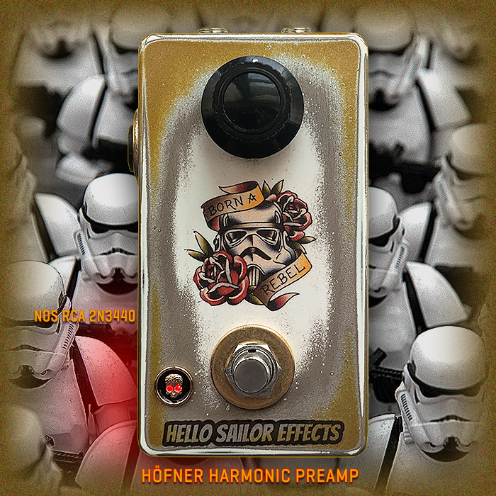 Hello Sailor Effects evolves the classic H&ouml;fner Harmonic Guitar Preamp into stand-alone pedal format with tone-enhancing NOS Silicon or Germanium Transistor onboard