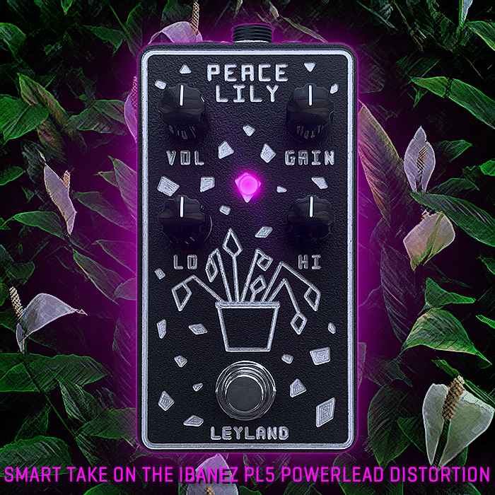 Leyland Pedals revives Ibanez's somewhat criminally underrated Soundtank PL5 Powerlead Distortion in vibrant etched enclosure Peace Lily Edition